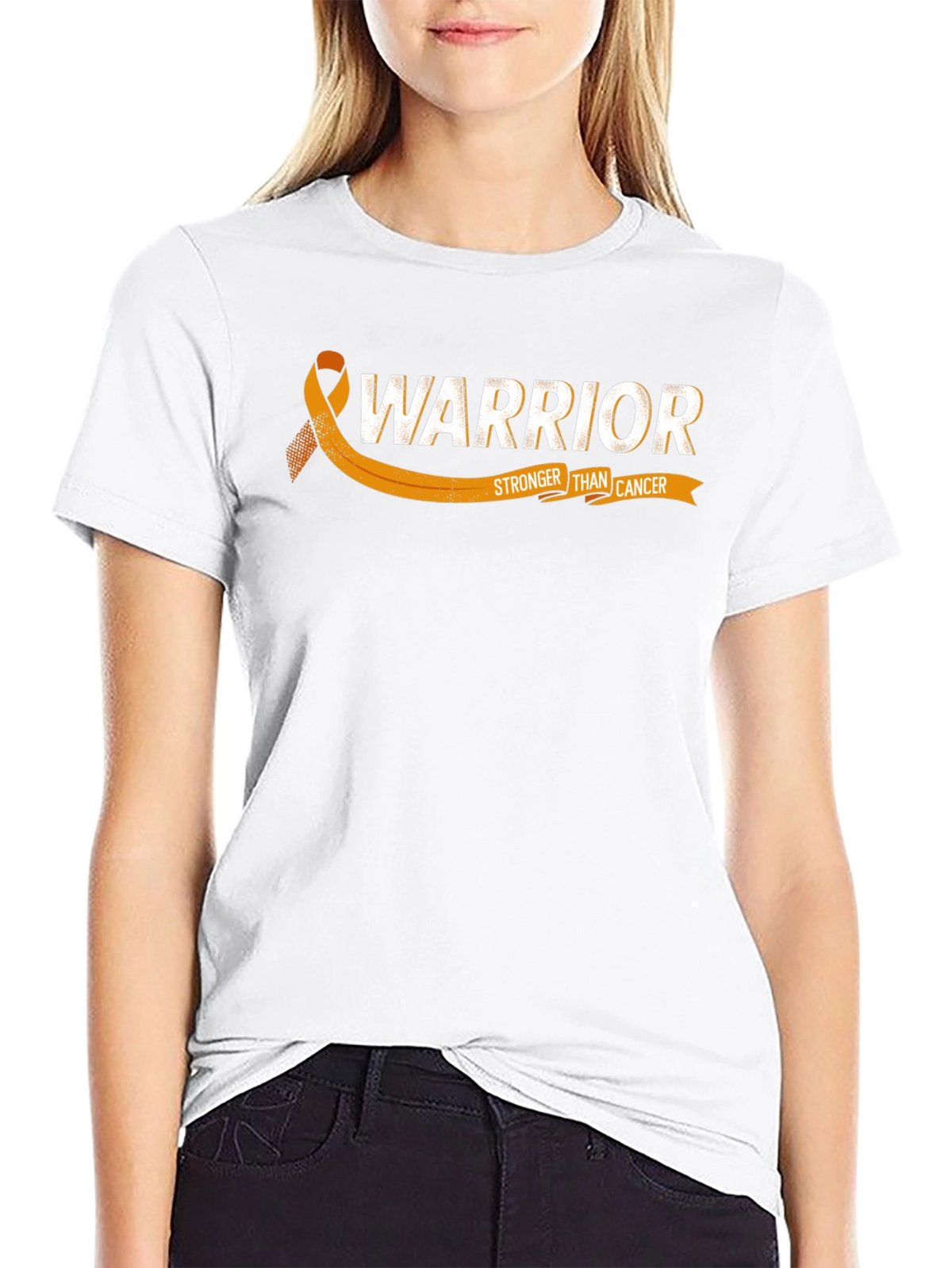 Warrior Stronger Than Cancer Awareness Ribbon T-Shirt