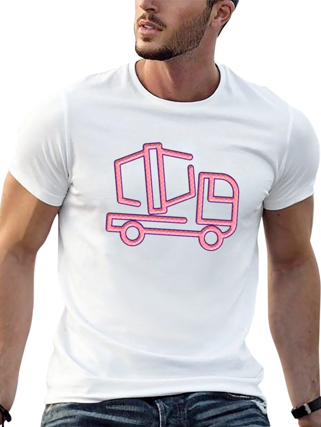 Neon Truck Graphic Black T-Shirt
