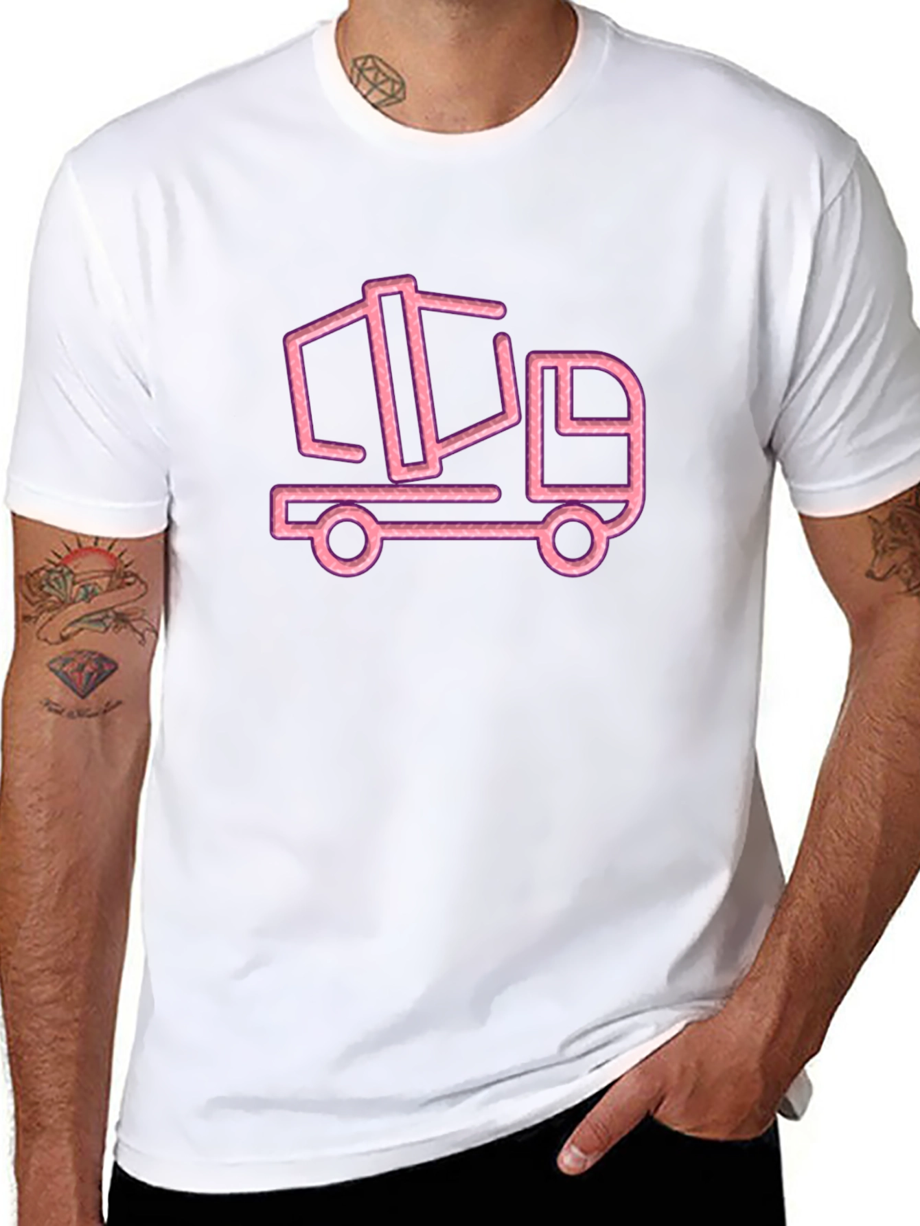 Neon Truck Graphic Black T-Shirt
