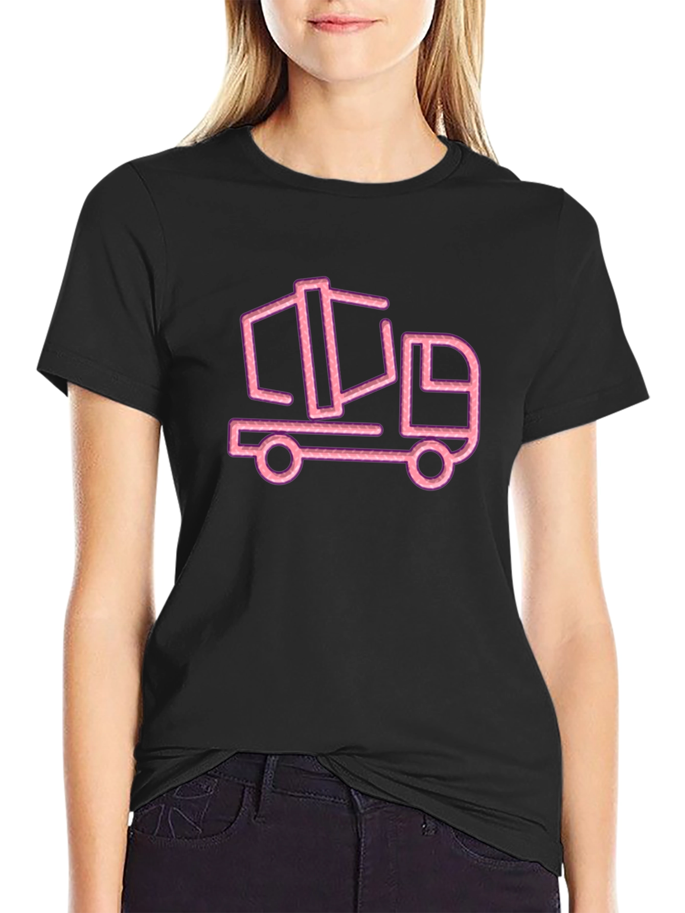 Neon Truck Graphic Black T-Shirt