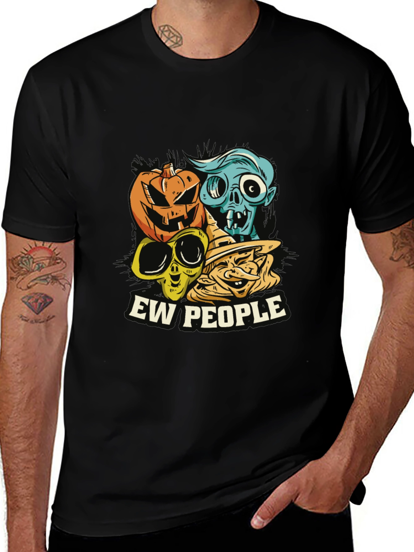 Ew People Halloween Graphic Tee - Spooky Season T-Shirt