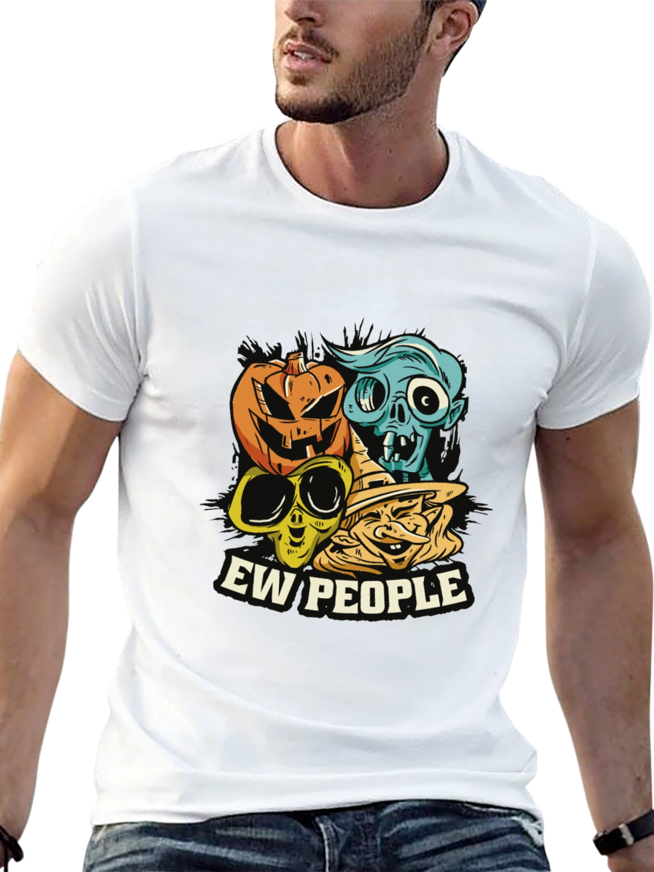 Ew People Halloween Graphic Tee - Spooky Season T-Shirt