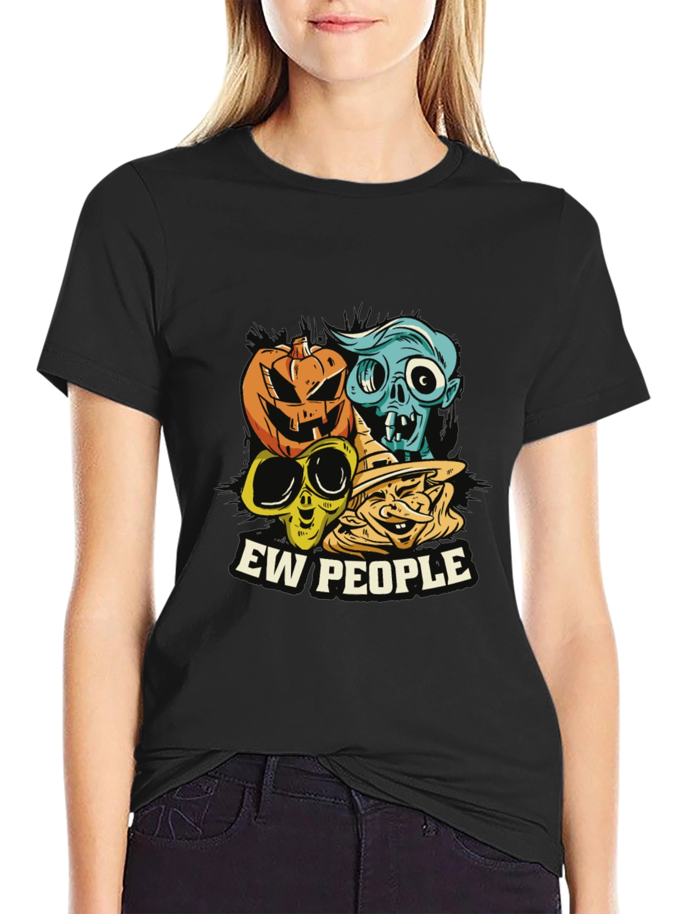 Ew People Halloween Graphic Tee - Spooky Season T-Shirt