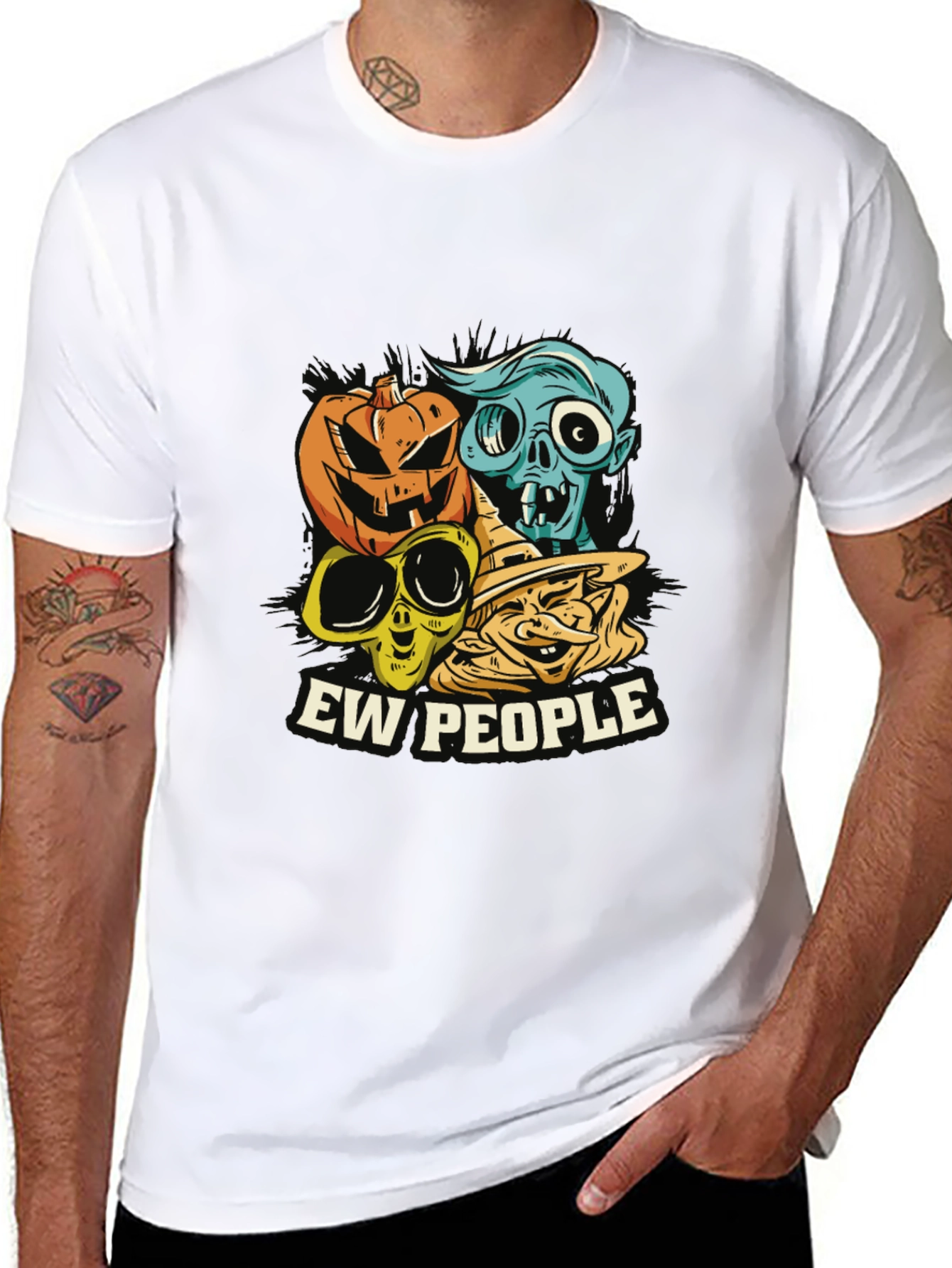 Ew People Halloween Graphic Tee - Spooky Season T-Shirt