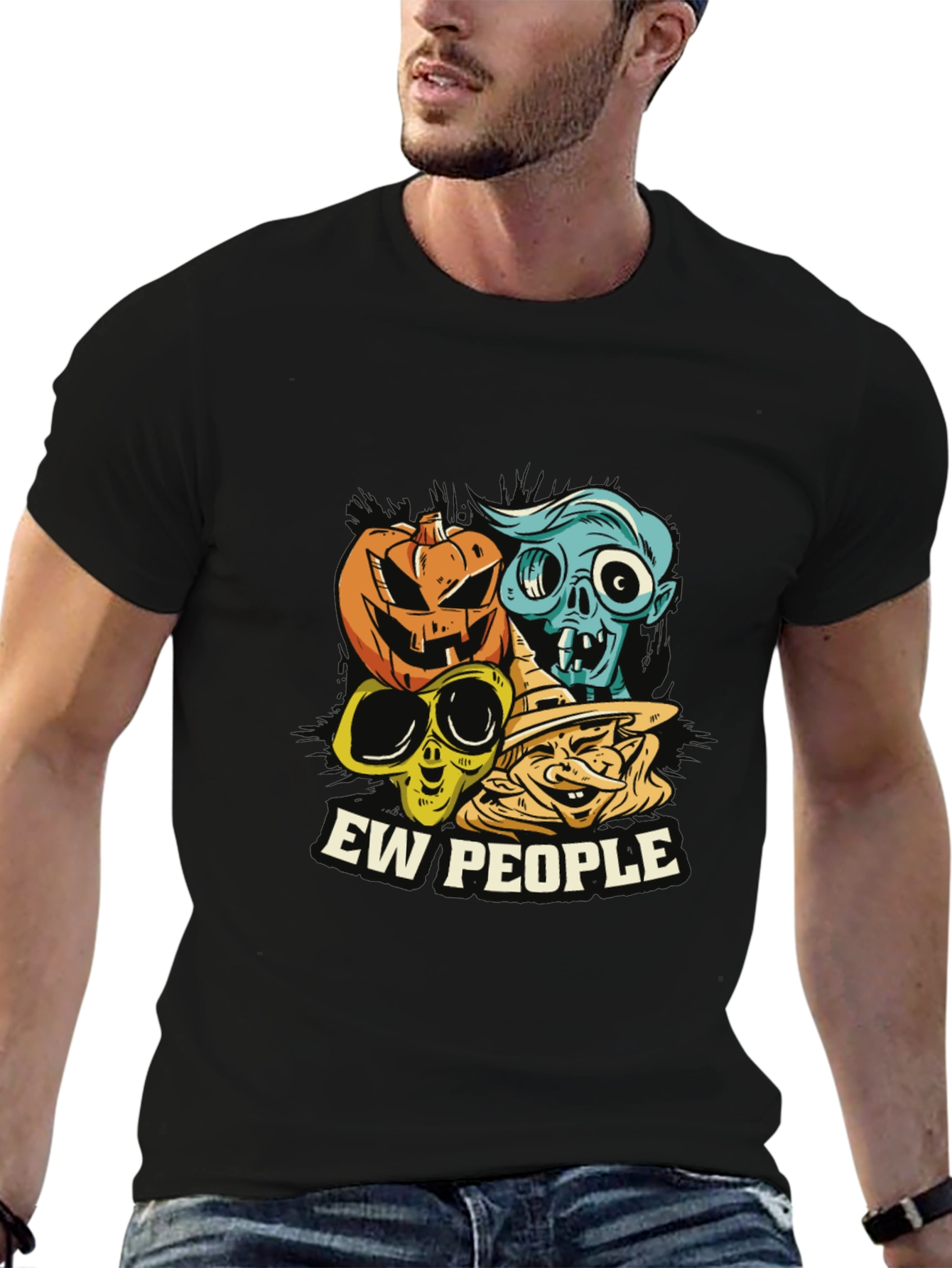 Ew People Halloween Graphic Tee - Spooky Season T-Shirt