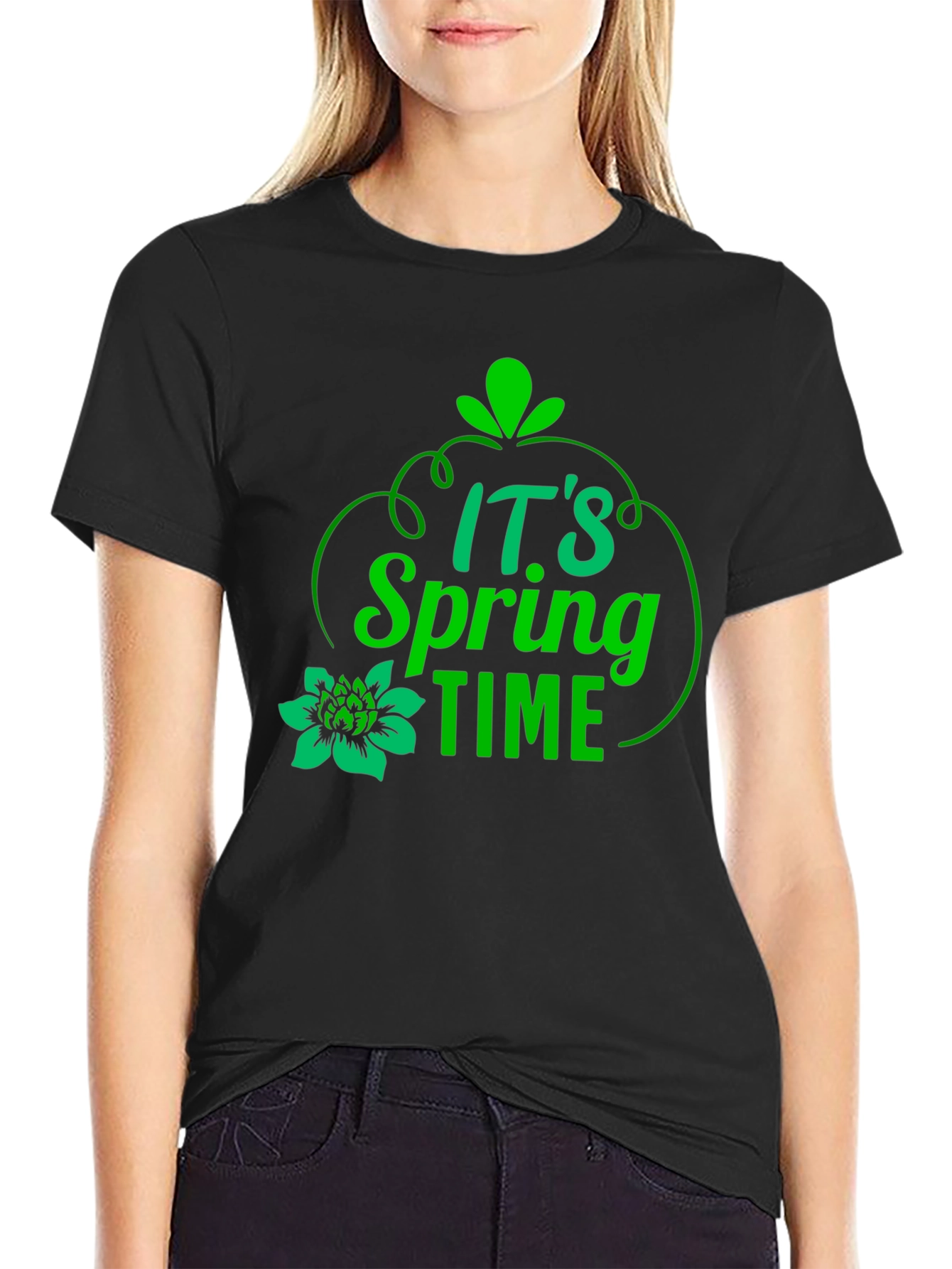 Its Spring Time Black Graphic Tee