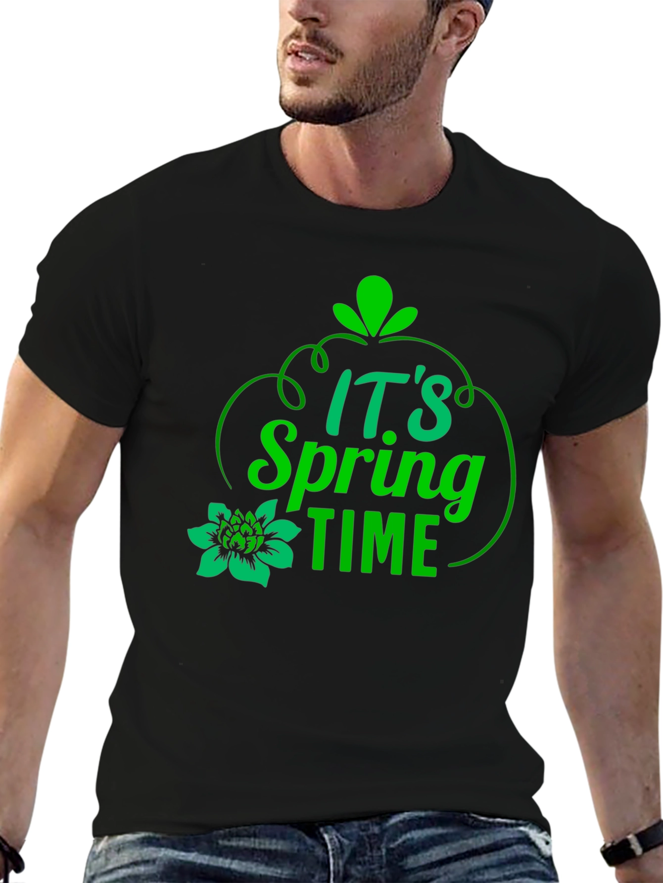Its Spring Time Black Graphic Tee