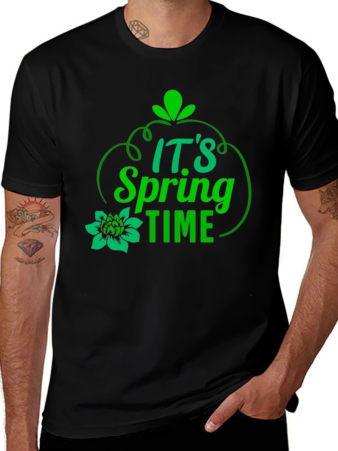 Its Spring Time Black Graphic Tee