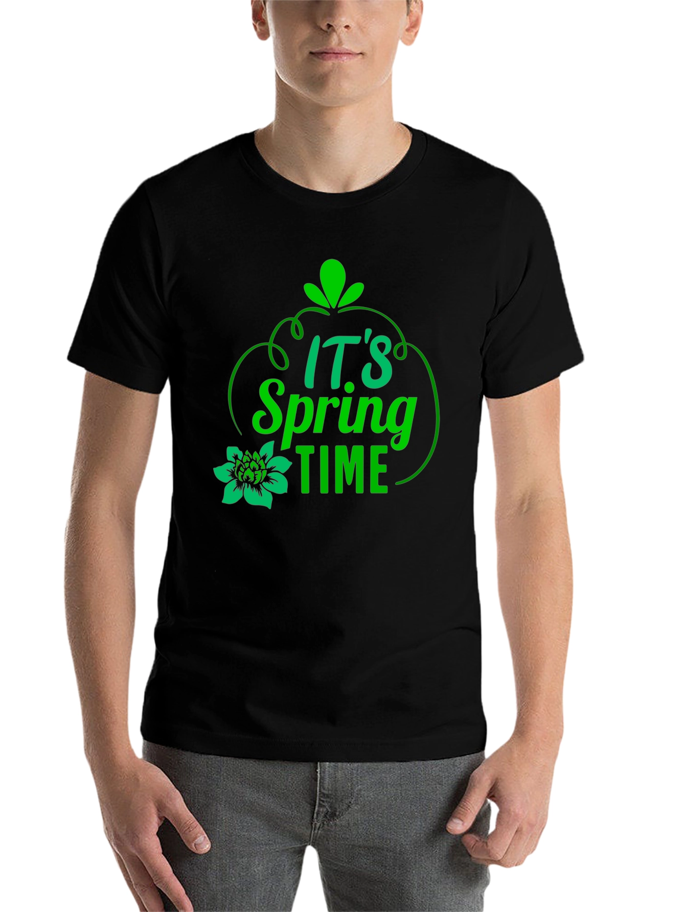 Its Spring Time Black Graphic Tee