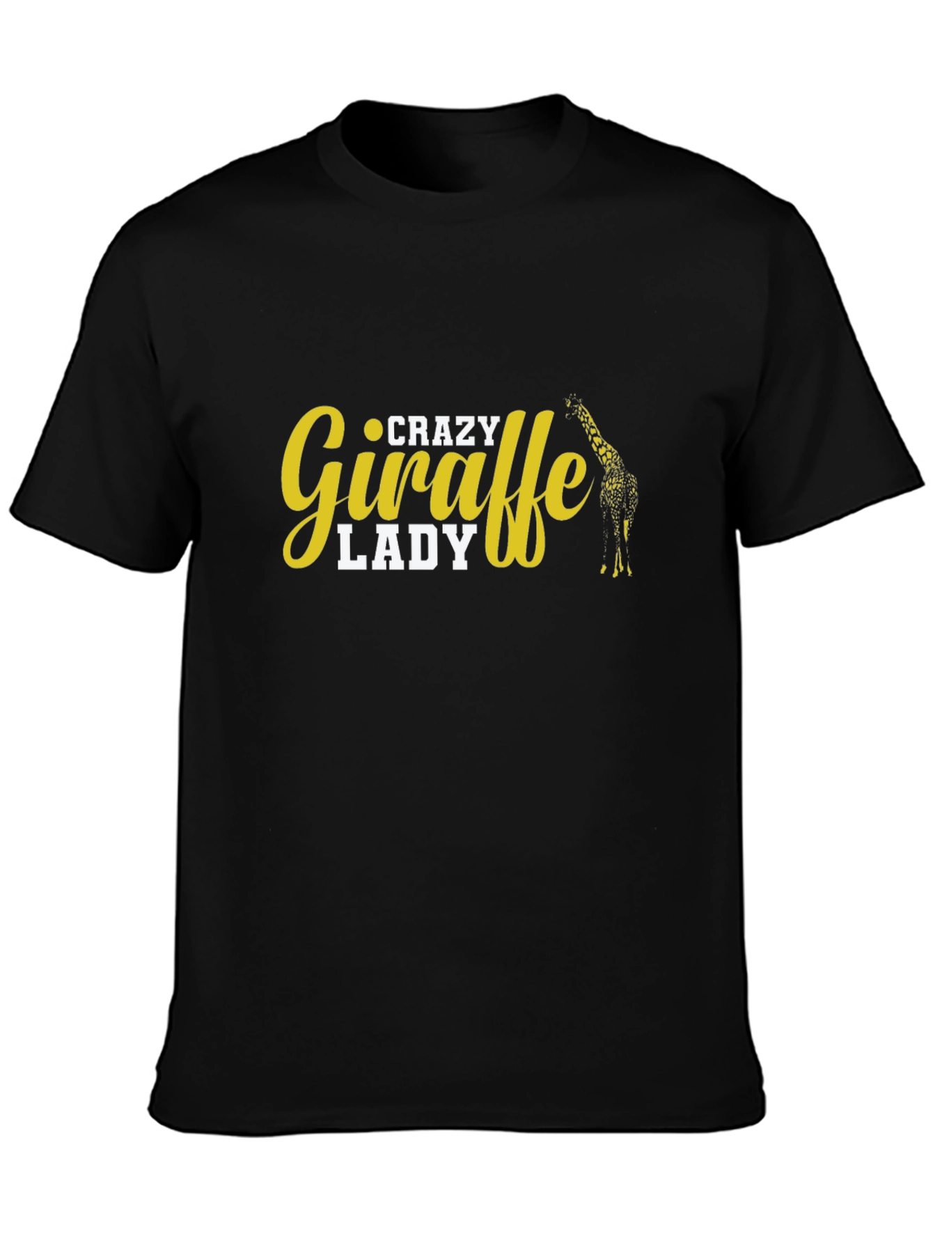 Crazy Giraffe Lady T-Shirt - Black