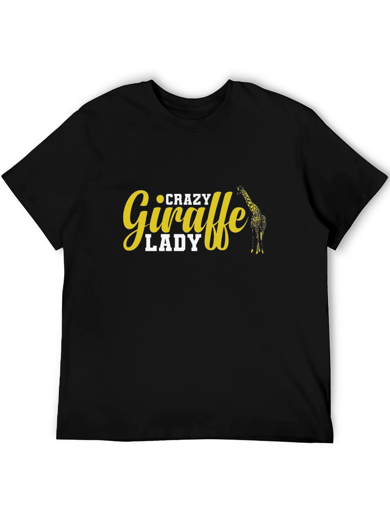 Crazy Giraffe Lady T-Shirt - Black
