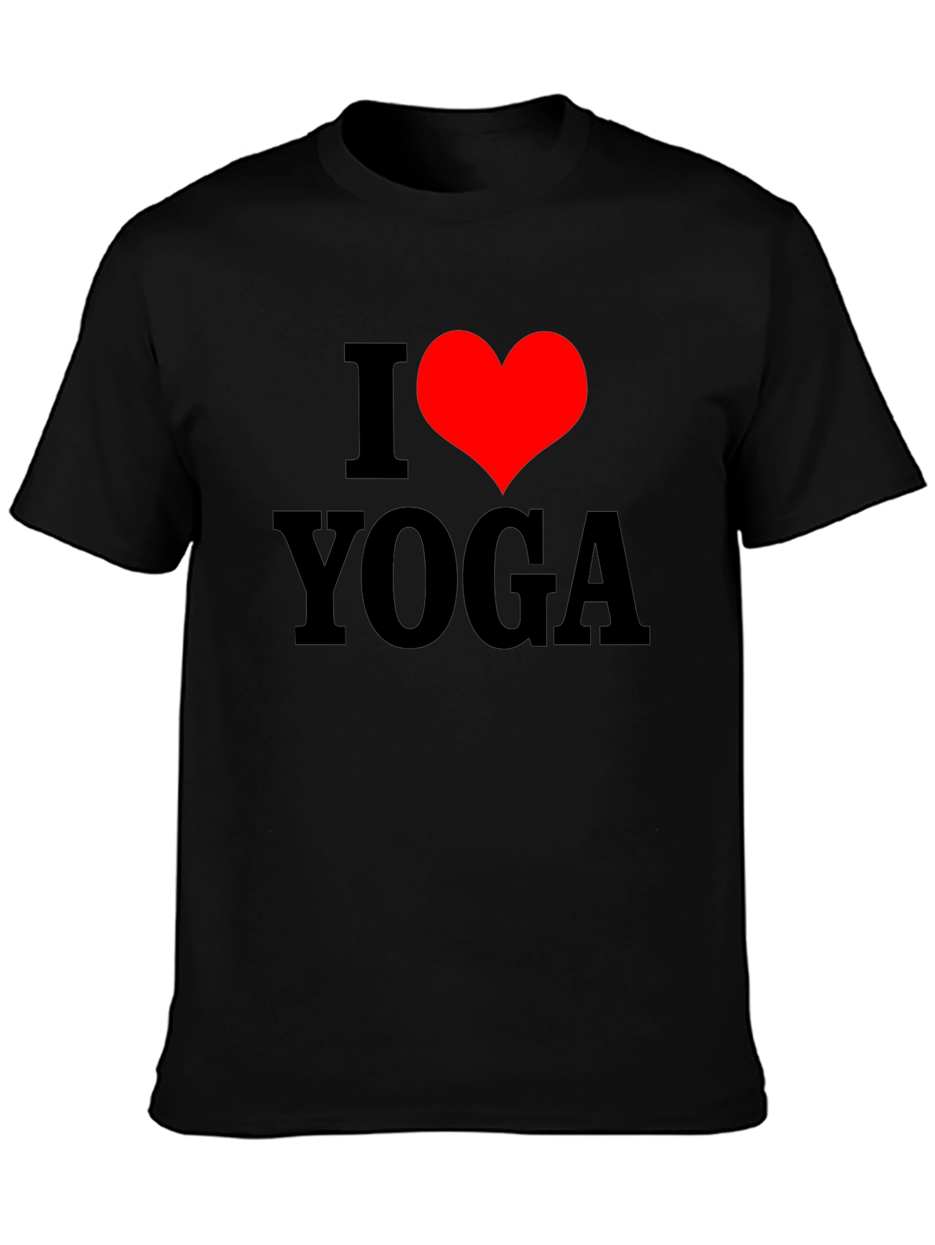 I Heart Yoga Graphic T-Shirt - Black