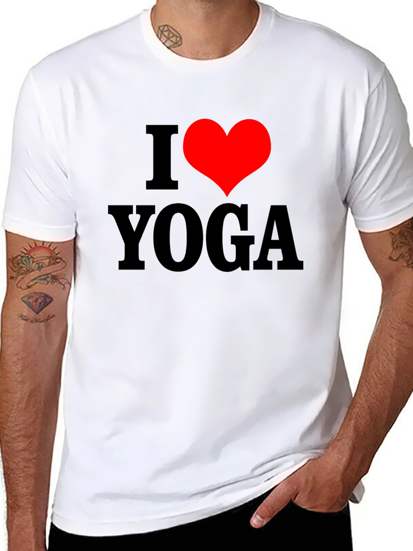 I Heart Yoga Graphic T-Shirt - Black