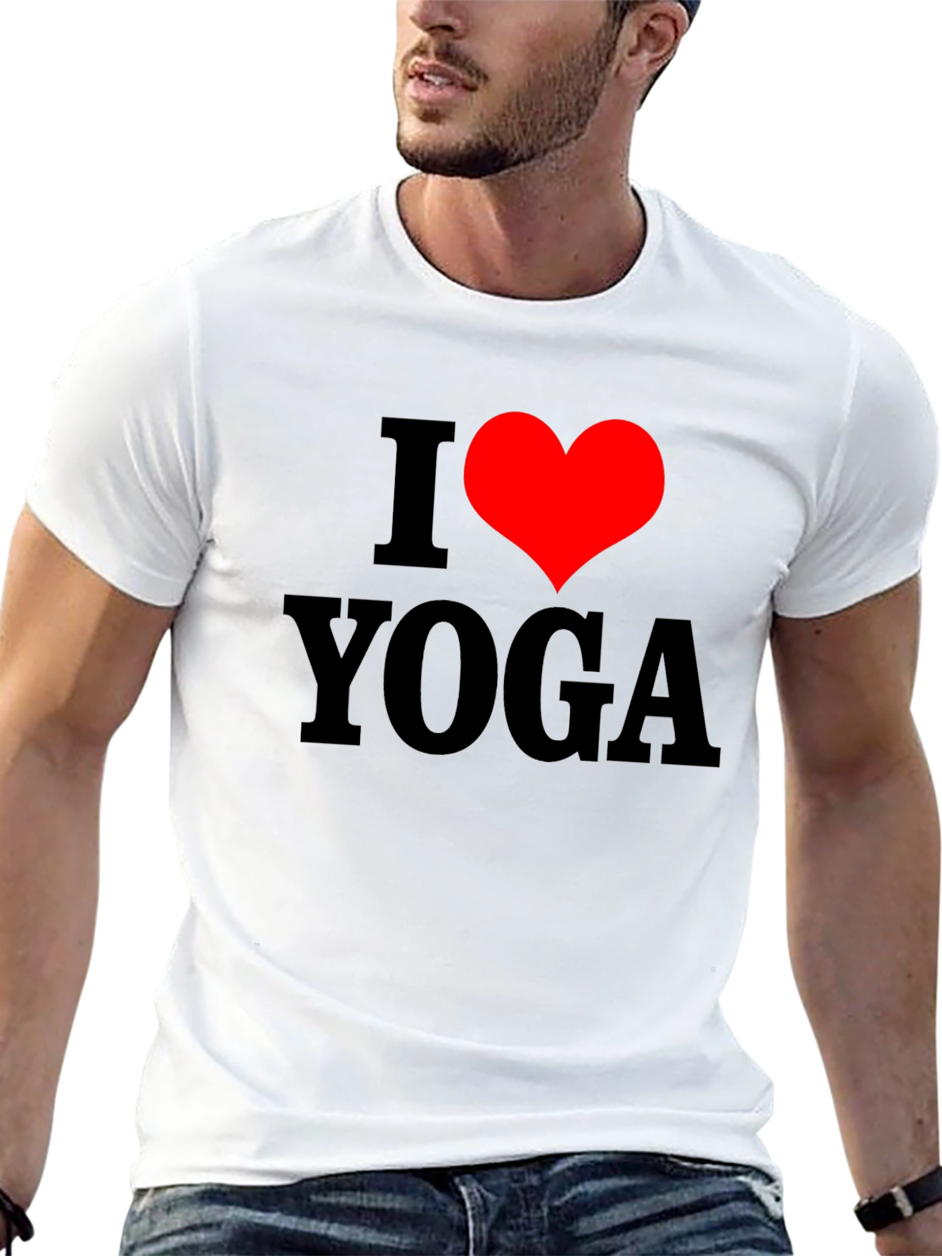 I Heart Yoga Graphic T-Shirt - Black