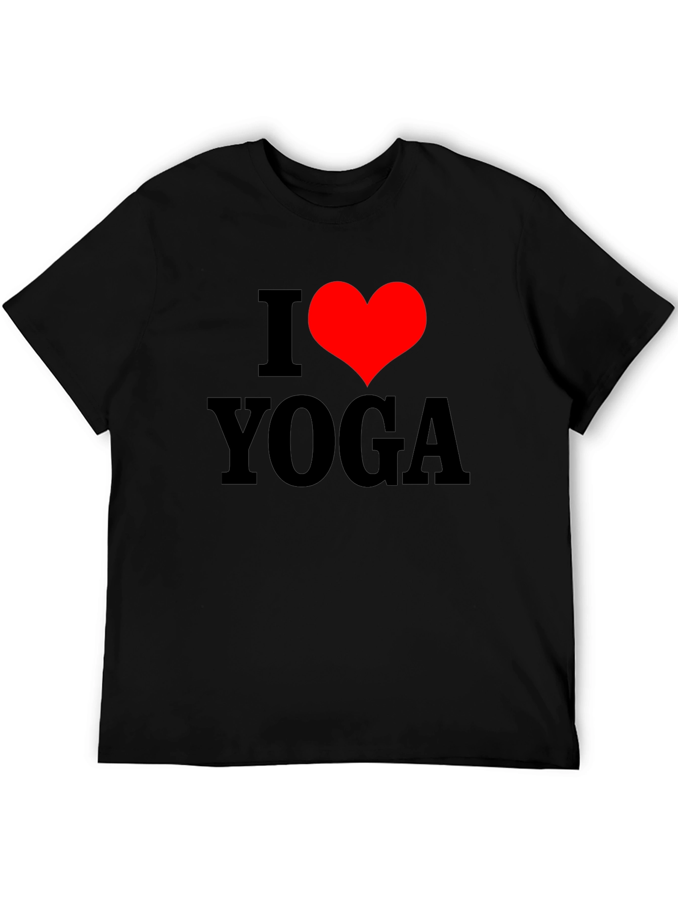 I Heart Yoga Graphic T-Shirt - Black