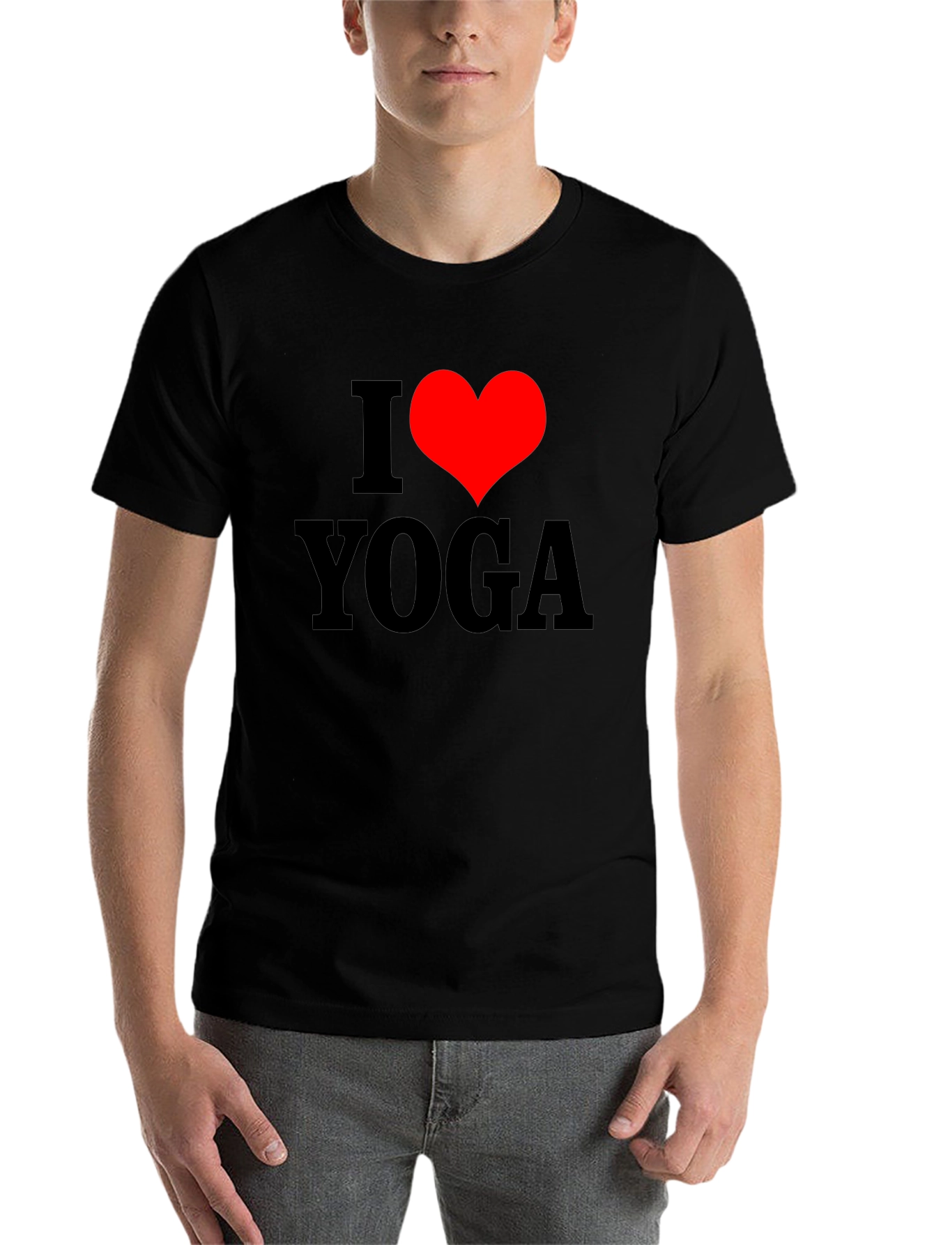 I Heart Yoga Graphic T-Shirt - Black