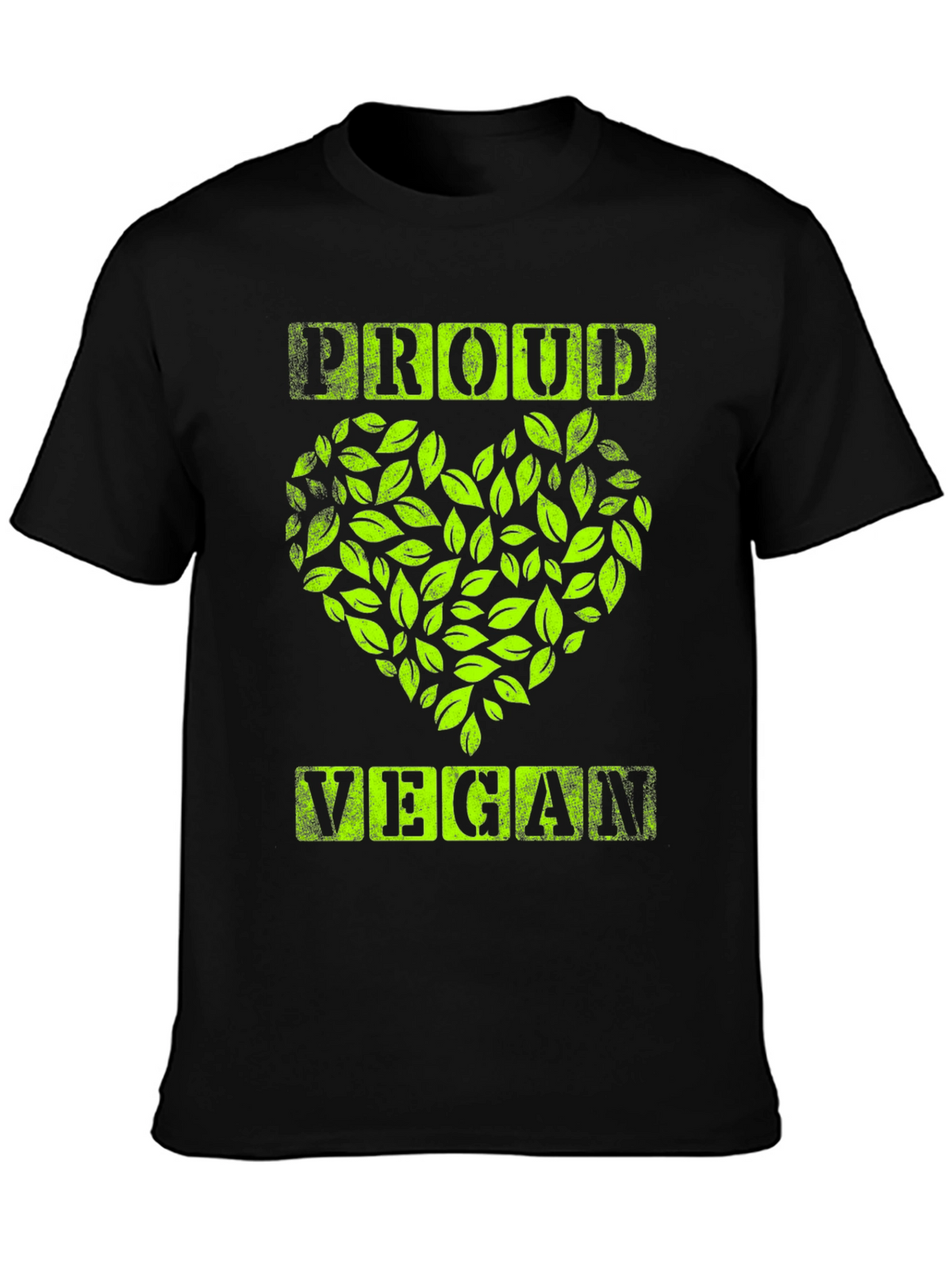 Proud Vegan Graphic Tee - Leaf Heart Design