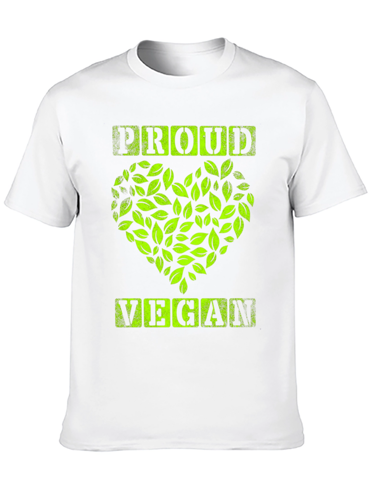 Proud Vegan Graphic Tee - Leaf Heart Design