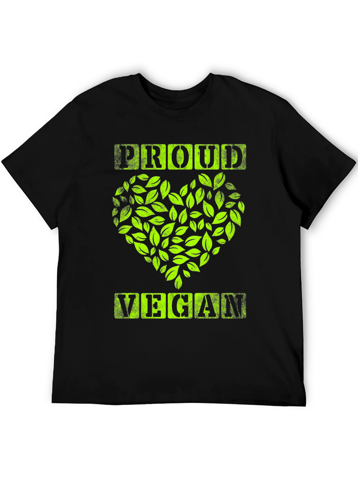 Proud Vegan Graphic Tee - Leaf Heart Design