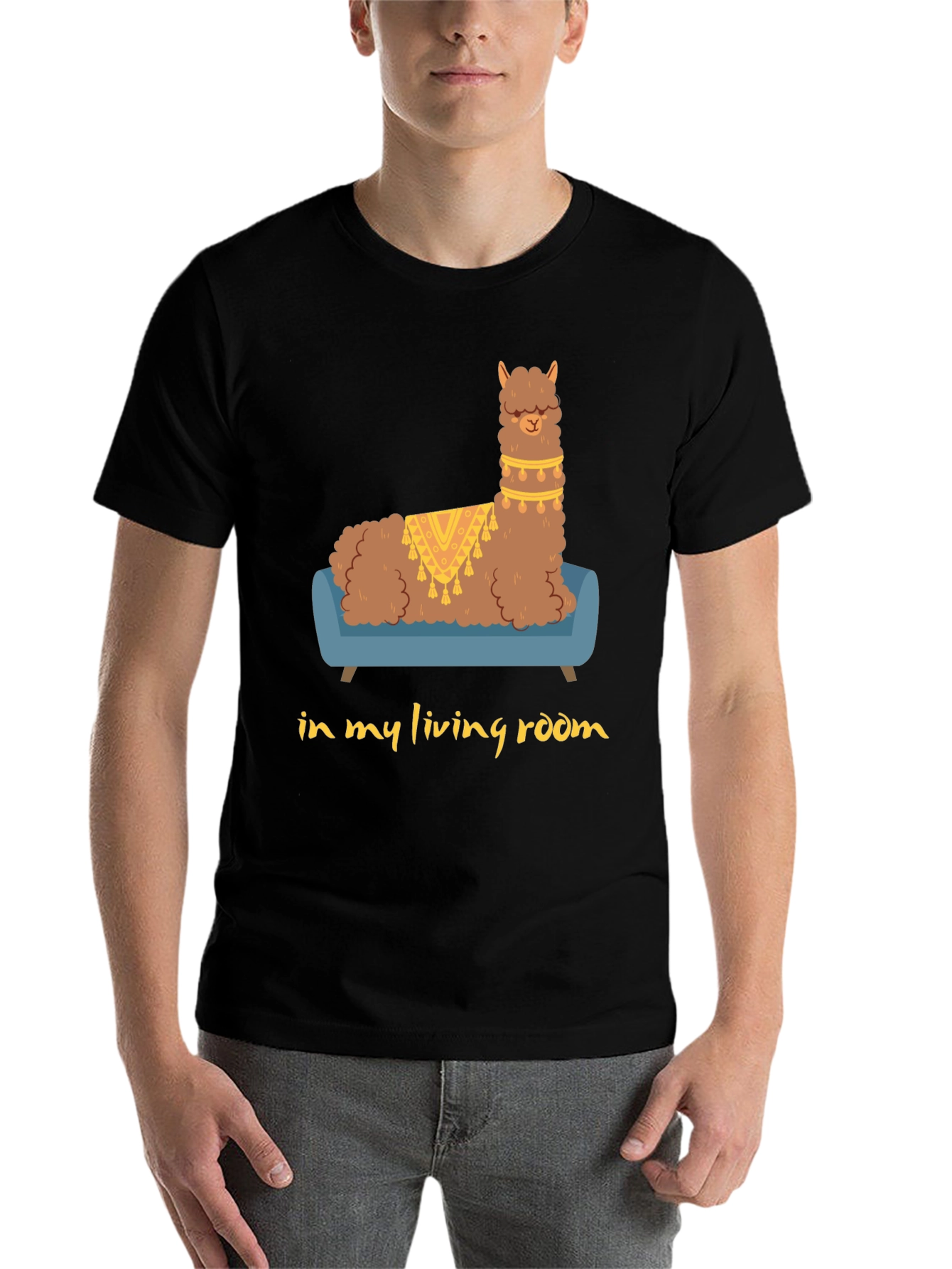 Llama on Couch Graphic Tee