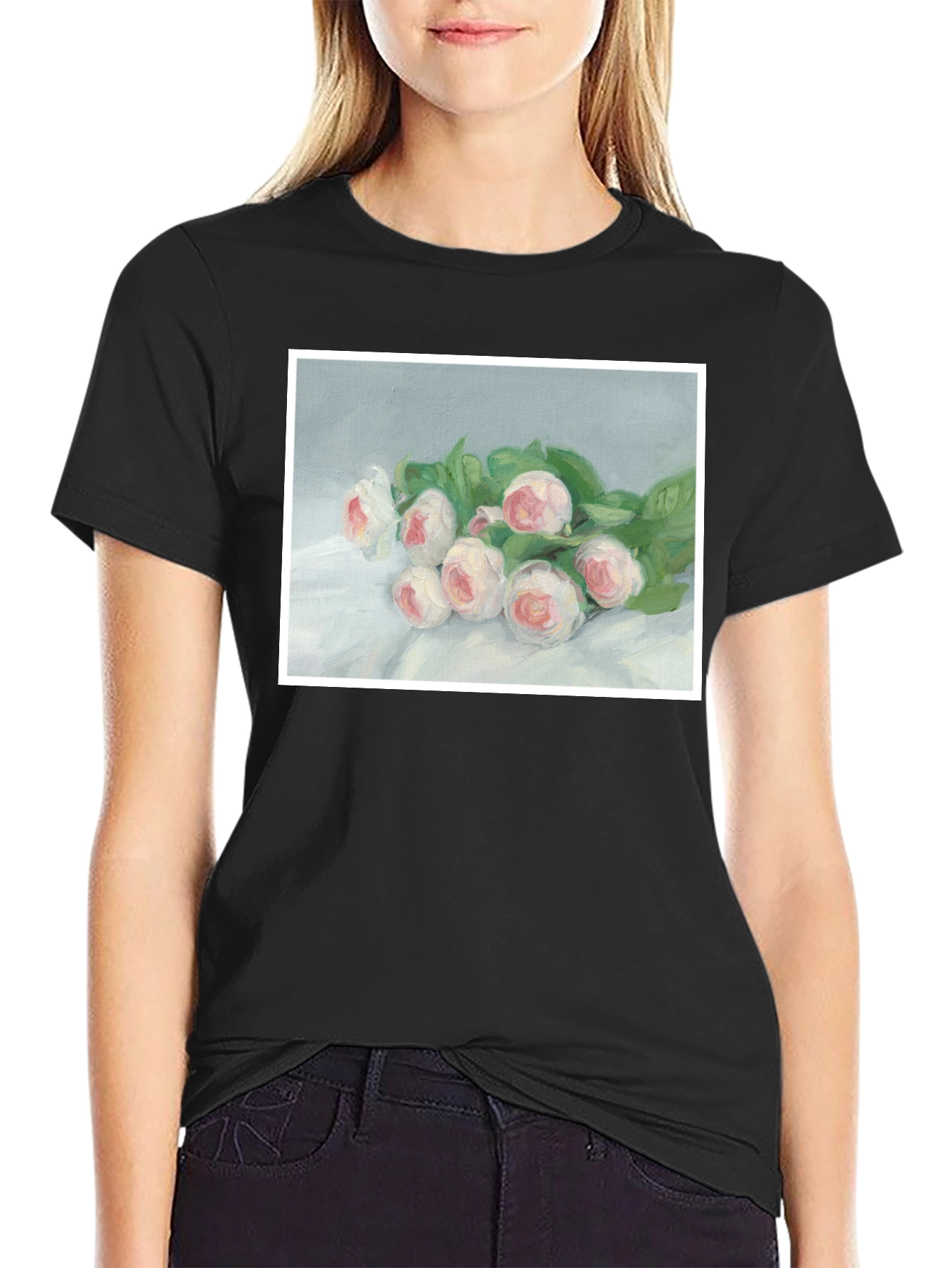 Floral Art T-Shirt - Elegant Bouquet Tee