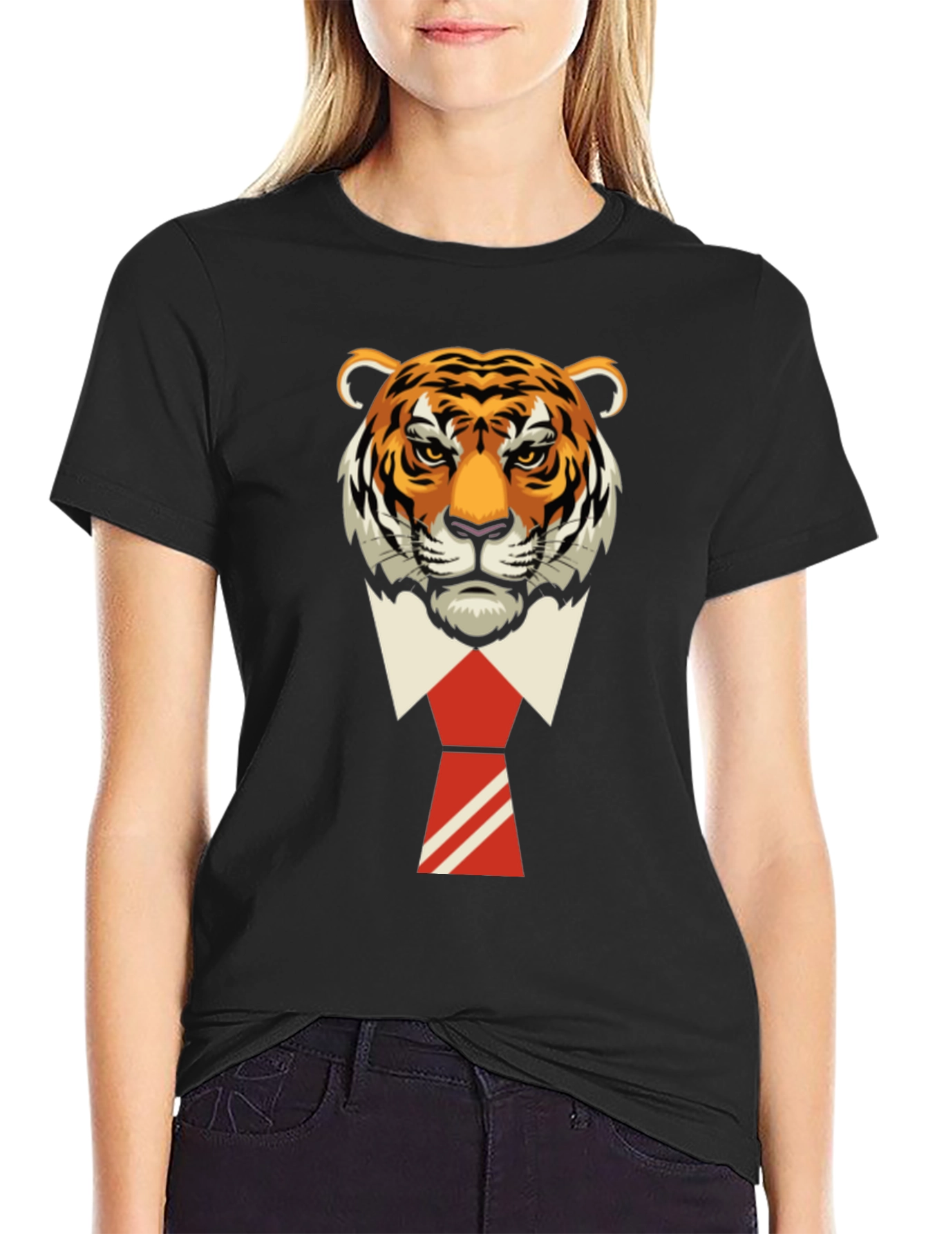 Tiger Head in Suit T-Shirt - Cool Graphic Tee