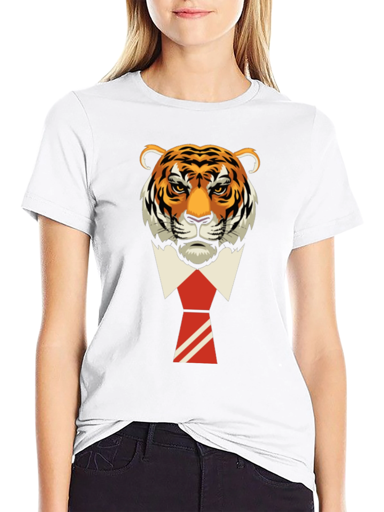 Tiger Head in Suit T-Shirt - Cool Graphic Tee