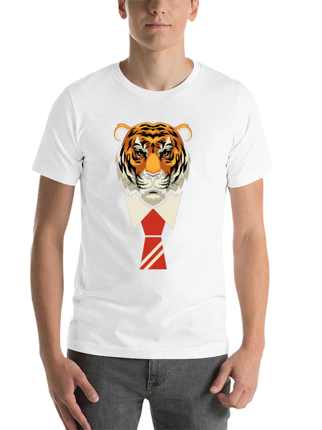 Tiger Head in Suit T-Shirt - Cool Graphic Tee