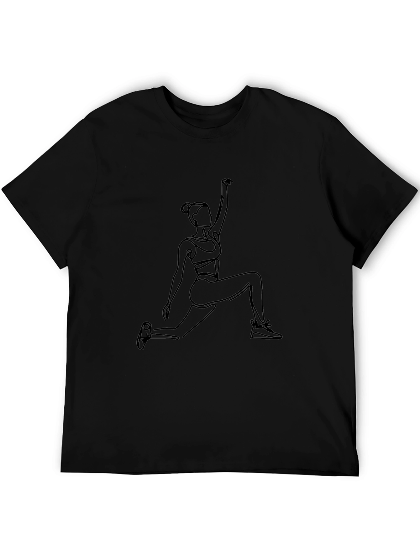 Yoga Line Art Black T-Shirt