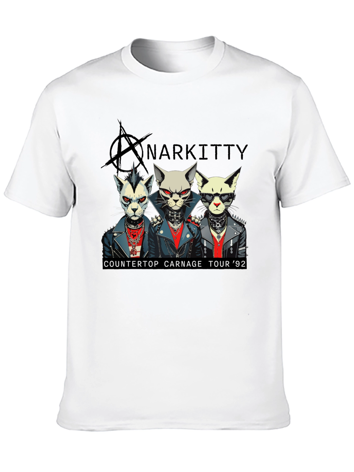 Anarkitty Countertop Carnage 92 Black T-Shirt