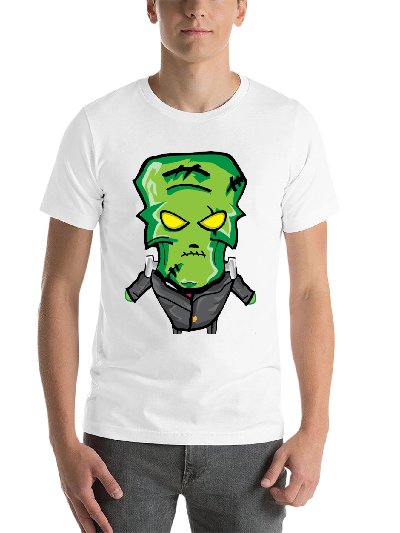 Frankenstein Cartoon Graphic Tee - Black