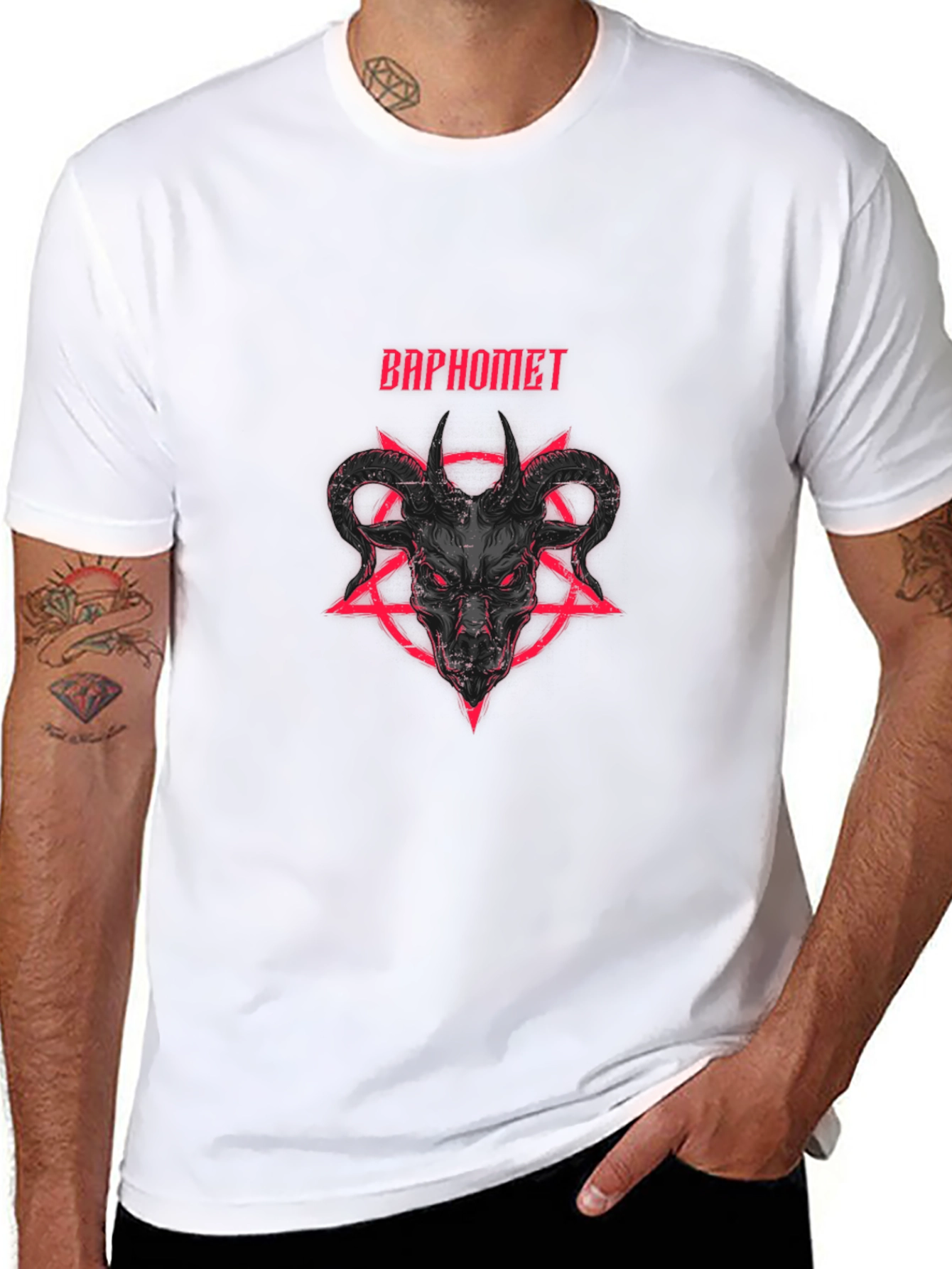 Baphomet Goat Tee - Satanic Graphic T-Shirt - Black