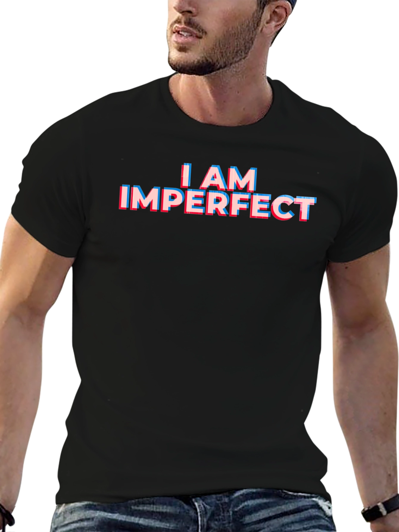 Imperfect Statement Graphic Tee - Black