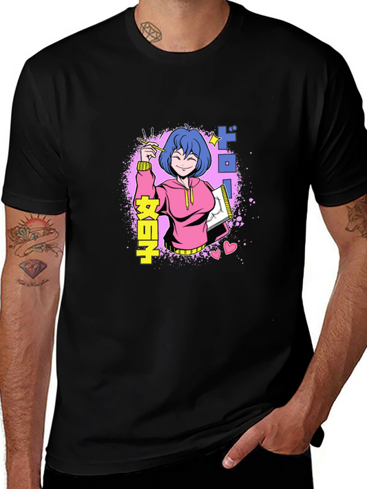 Anime Girl Drawing T-Shirt - Unique Graphic Tee
