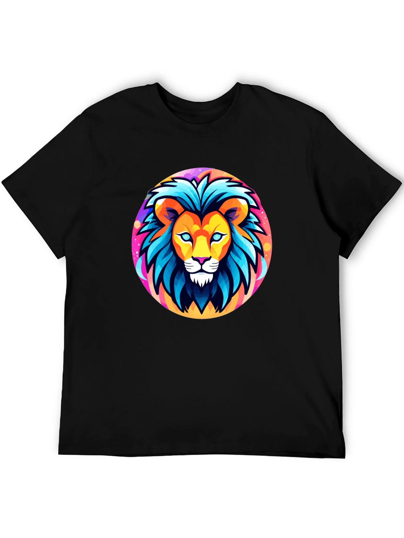 Bold Lion Graphic Tee - Black Cotton Shirt
