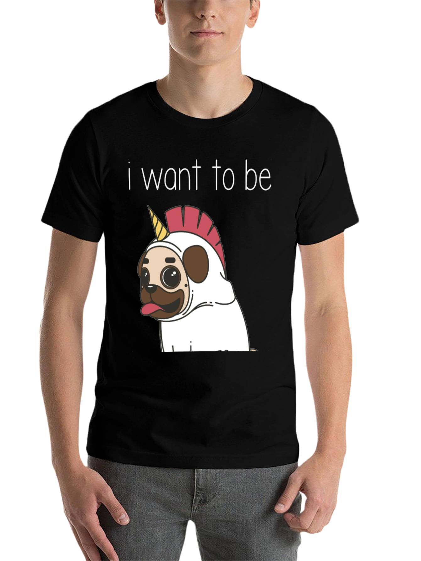 Unicorn Pug Graphic T-Shirt