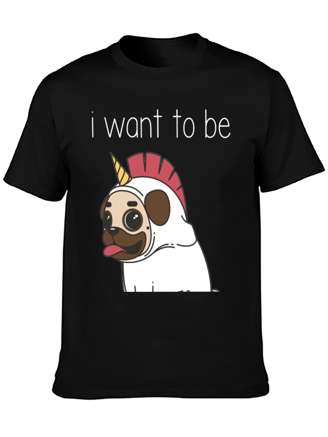 Unicorn Pug Graphic T-Shirt