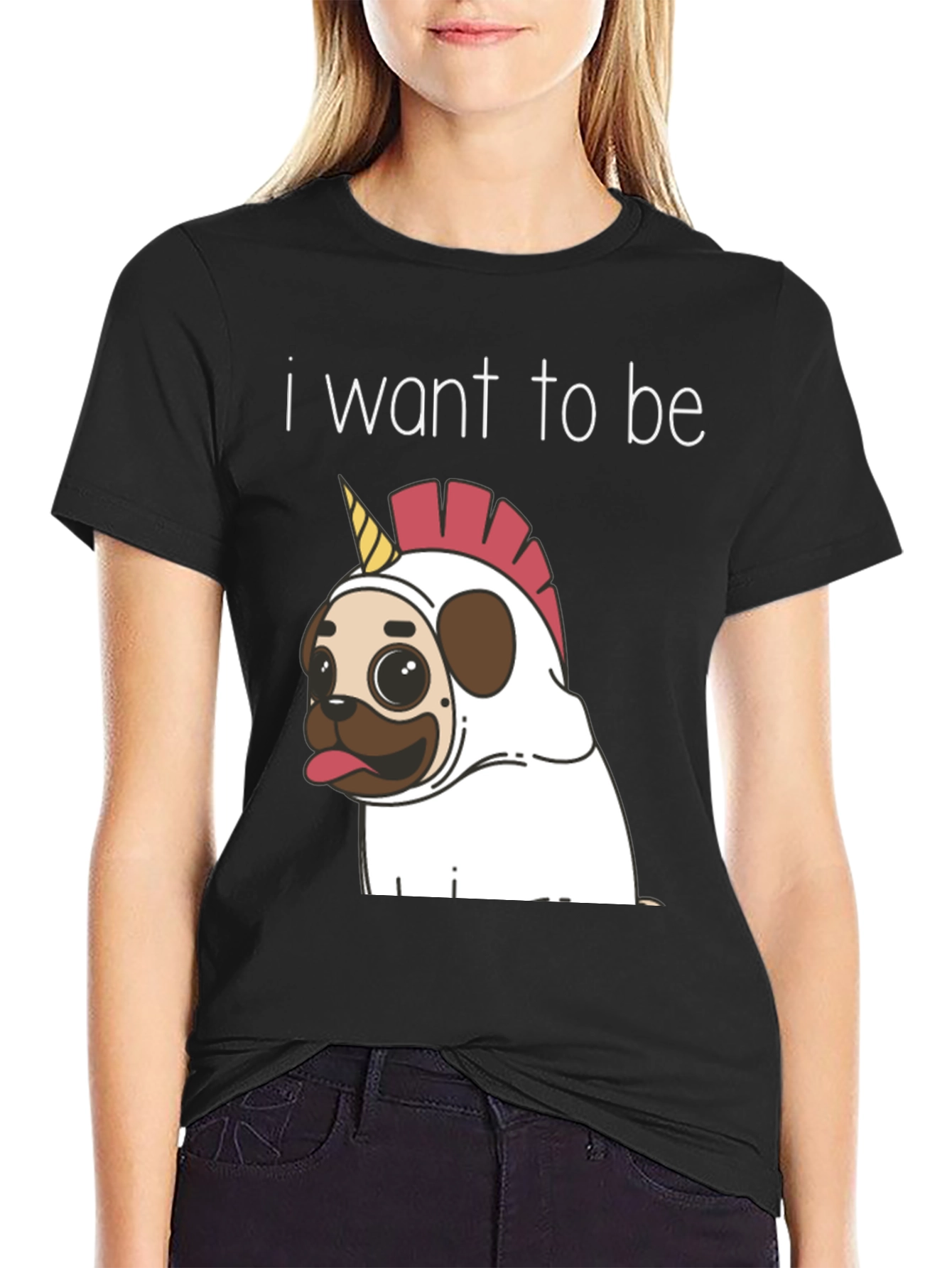 Unicorn Pug Graphic T-Shirt