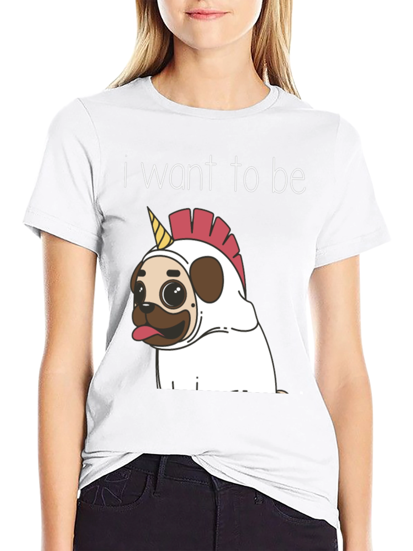 Unicorn Pug Graphic T-Shirt