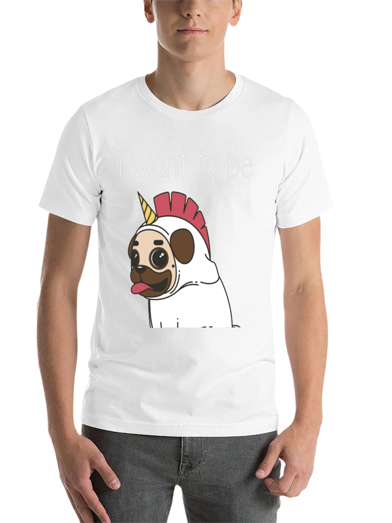 Unicorn Pug Graphic T-Shirt