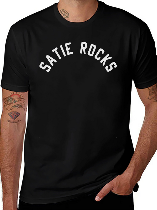 Satie Rocks Black Graphic T-Shirt