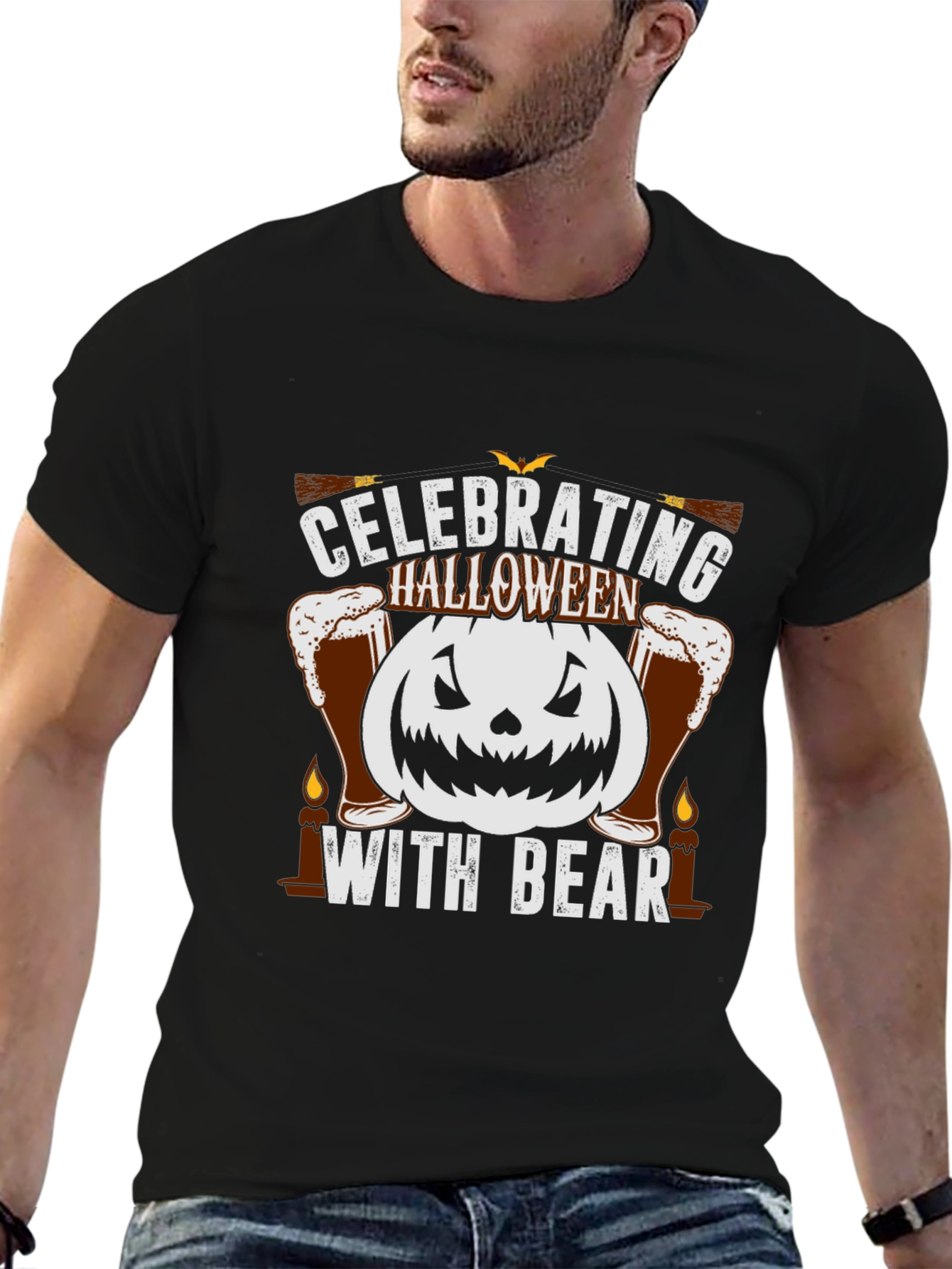 Halloween Beer Pumpkin T-Shirt - Celebrating with Beer