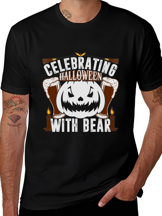 Halloween Beer Pumpkin T-Shirt - Celebrating with Beer