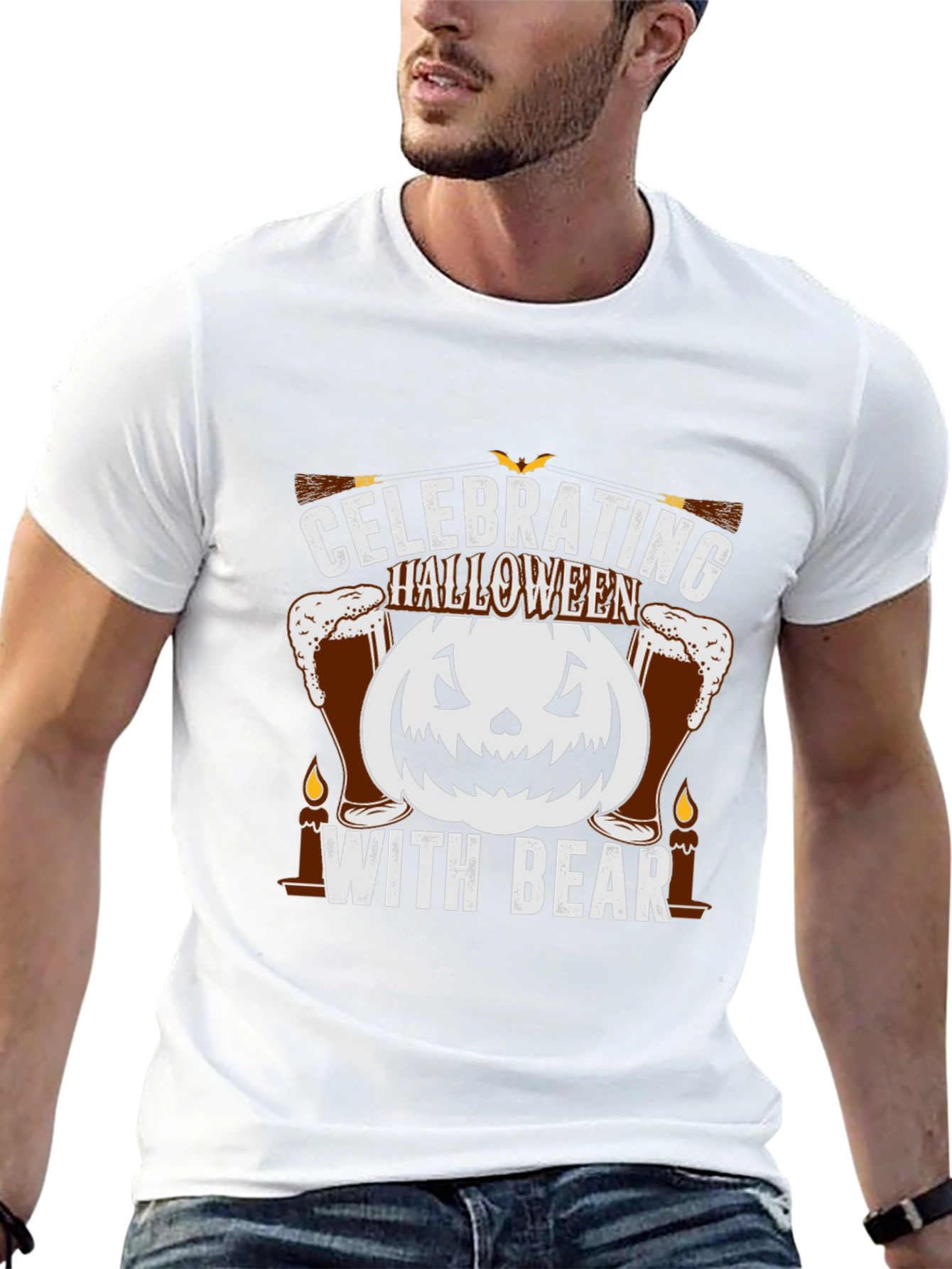 Halloween Beer Pumpkin T-Shirt - Celebrating with Beer