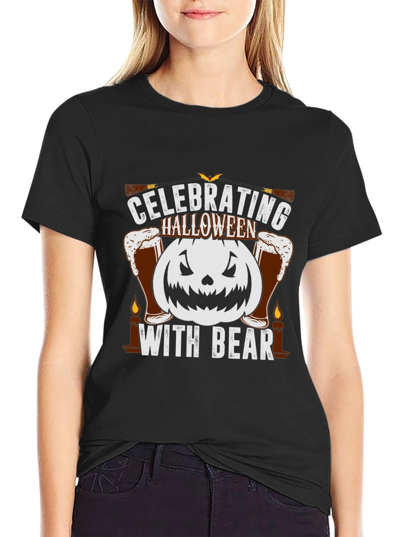 Halloween Beer Pumpkin T-Shirt - Celebrating with Beer