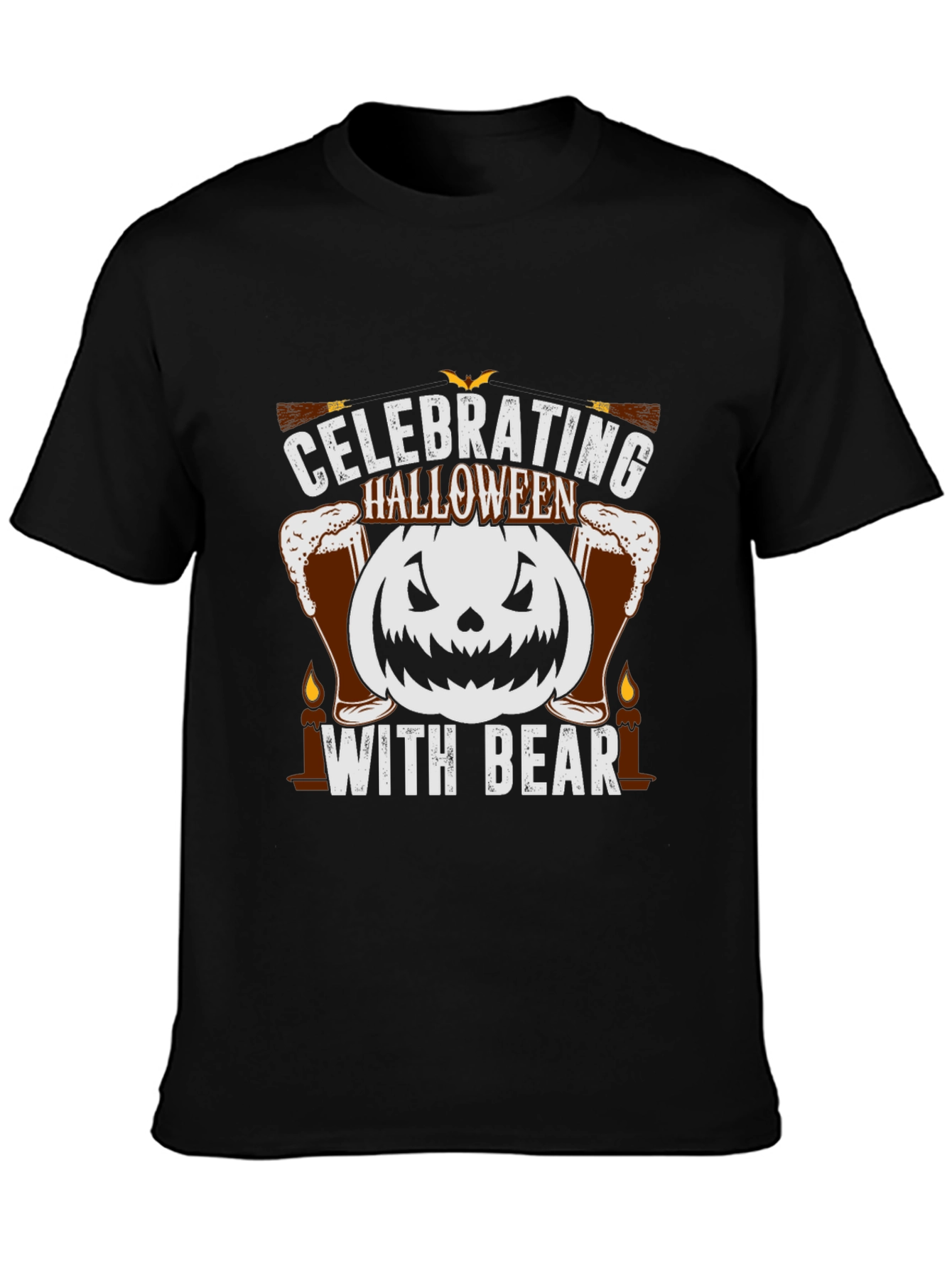 Halloween Beer Pumpkin T-Shirt - Celebrating with Beer