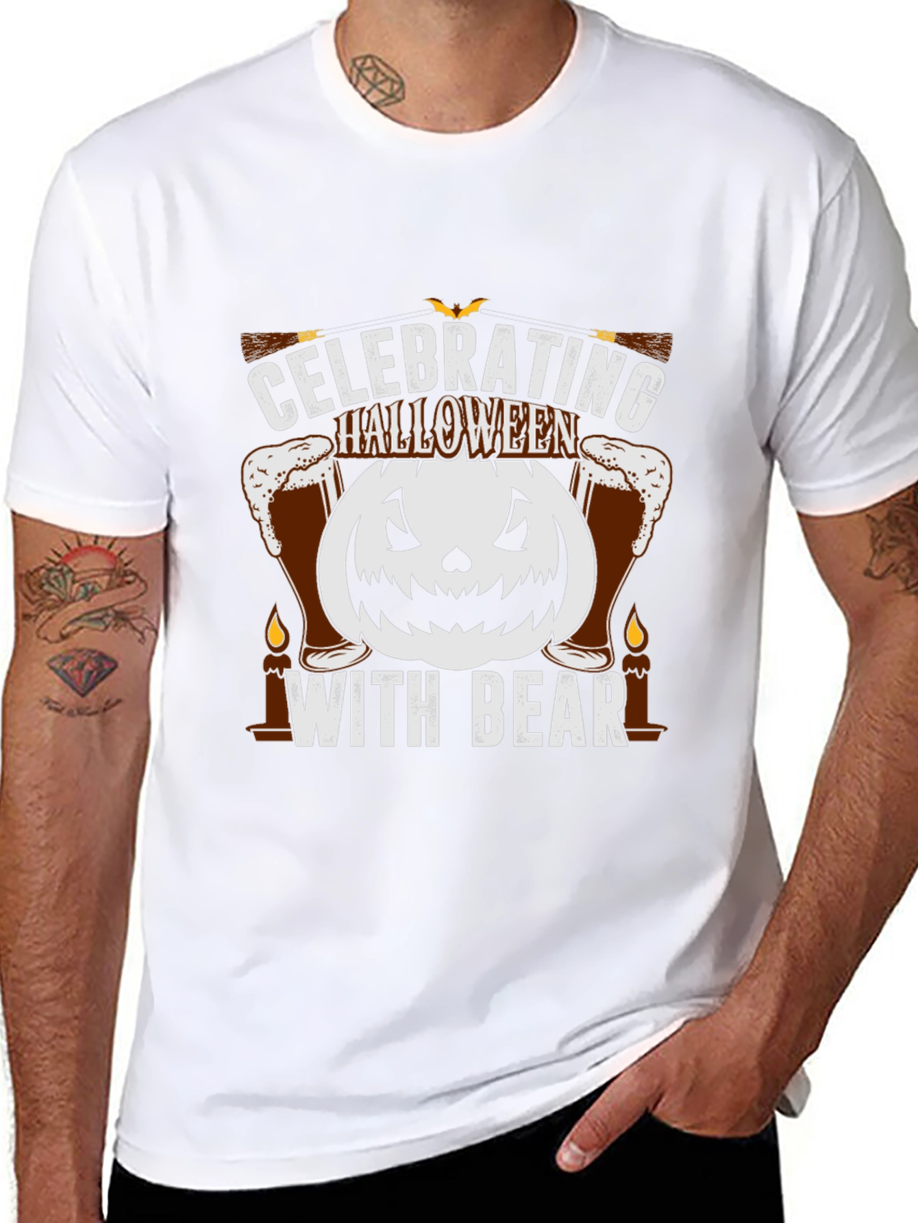 Halloween Beer Pumpkin T-Shirt - Celebrating with Beer