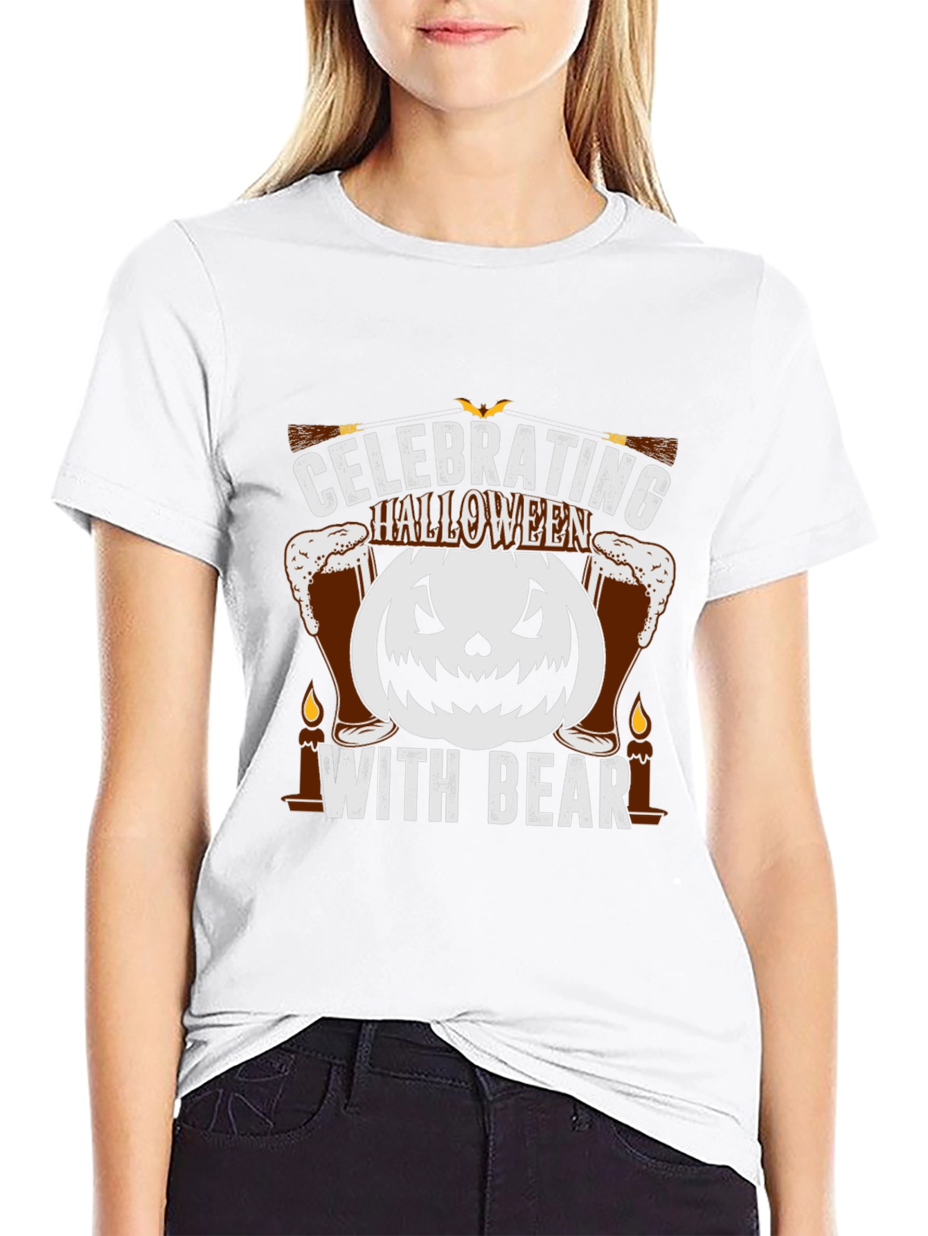 Halloween Beer Pumpkin T-Shirt - Celebrating with Beer
