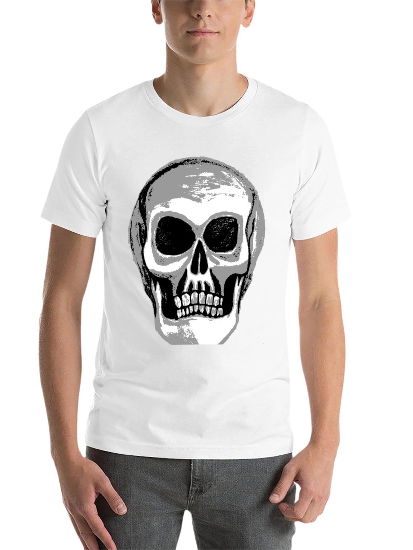 Skull Graphic Tee - Mens Black Cotton T-Shirt