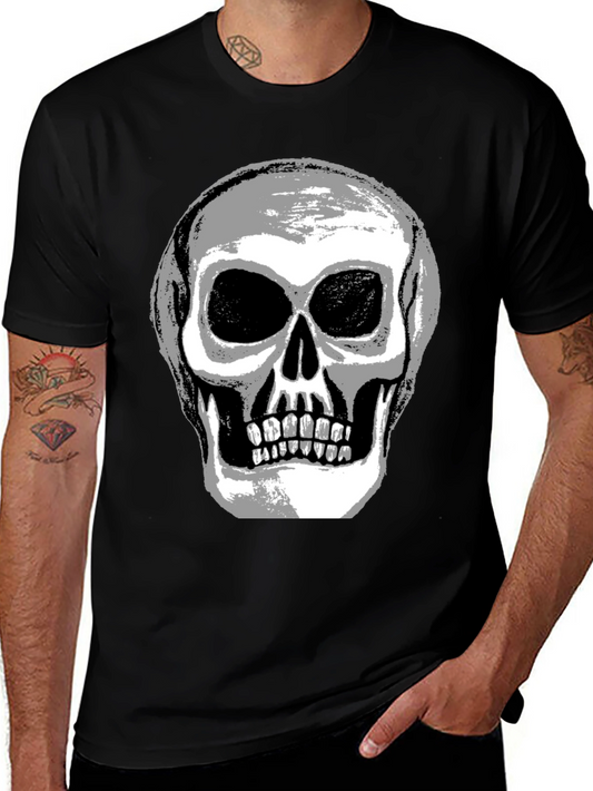 Skull Graphic Tee - Mens Black Cotton T-Shirt